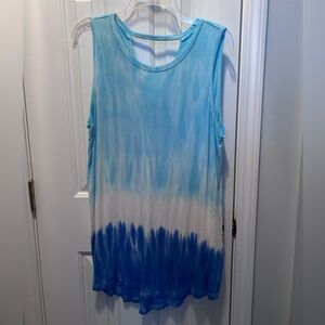 Livi Active Blue Ombre Tie-Dye Sleeveless Long Tank